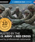 Military personnel using heavy duty empty sandbags for flood protection 14 by 26 inches poly sand bags with tie strings.