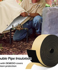 Self Adhesive Pipe Insulation Tape For Outdoor Water Lines 2 Inch By 16.5 Ft Foam Wrap with protective cover installation