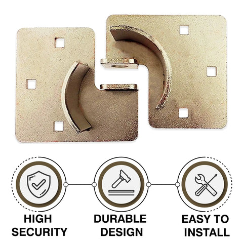 Heavy Duty Hidden Shackle Padlock For Trailers And Pucks Solid Steel Lock With Weatherproof Chrome Finish Reinforced 73mm Case Keyed Alike Set Tough As Nails Security Hasps For Trailer Doors, security hasps with installation icons