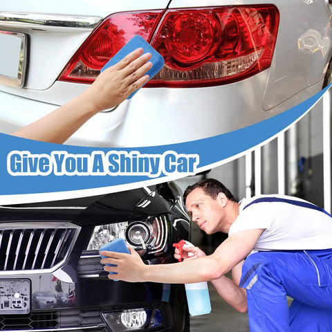 Blue 32 Pack Microfiber Applicator Pads For Car Detailing Soft Foam Buffing Sponges Pro Grade Ideal For Wax Ceramic Coating Polish Reusable Washable Car Care Tools, hand applying on car taillight