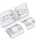 2 Pack RV LED Ceiling Dome Lights With On Off Switch, Double Dome Interior Lighting For Car Camper Trailer Boat, white base