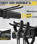 Close-up of 64 Inch Garage Wall Tool Organizer With 900 Lb Heavy Duty Steel Rack 12 Longer And Thicker Hooks Plus 2 Straps