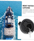 LIFKOME 4-pack boat hatch latch set with round marine-grade flush pulls and keys