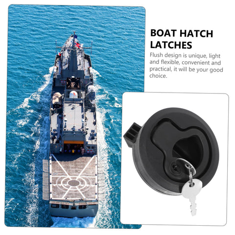 LIFKOME 4-pack boat hatch latch set with round marine-grade flush pulls and keys
