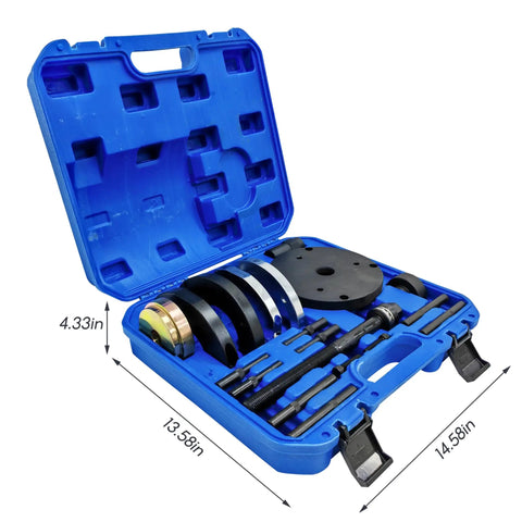 Wheel Hub Bearing Removal Puller And Install Kit in blue case, containing carbon steel tools for front-wheel drive, 82mm puller