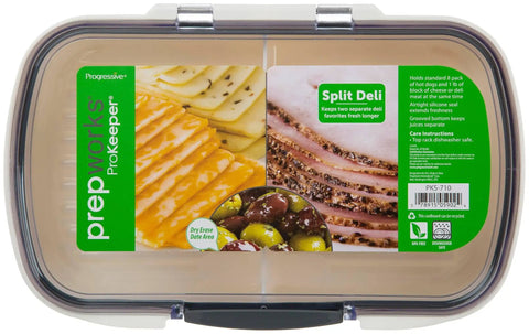 Split Deli Storage Container With Airtight Silicone Seal And Dry Erase Lid For Meats And Cheeses, Keeps Bacon Fresher Longer