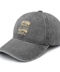 Lightweight Distressed Baseball Cap For Women With Washed Low Profile Style, Adjustable Buckle Strap, Grey Color, Front View