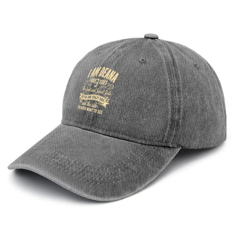 Lightweight Distressed Baseball Cap For Women With Washed Low Profile Style, Adjustable Buckle Strap, Grey Color, Front View