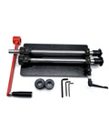 Heavy Duty 12 Inch Throat Bead Roller For Metal Fabrication, Built From 9/16 Inch Solid Steel Plate, shown with die sets and tools
