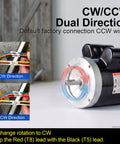 Rock Solid Two Horsepower Farm Duty Electric Motor 1725 Rpm Ac Pump Motor 115 208 230 Volt Nema 56c C Face Mount with wiring instructions.