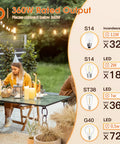 Outdoor party with string lights, using Remote Dimmer Switch For Outdoor String Lights With 300W 2 Hour 4 Hour 6 Hour 8 Hour Timing.
