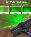 Ultra Wide Vacuum Dust Display Light with Auto Start Stop Center Mounted reveals hidden dust and pet hair with wide beam coverage.