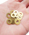 EDC Pocket Knife Brass Washer Set For Pivot Pins 0.5x11x5.2 Mm, 20 Pc Replacement Gasket Shim Cushions For 26 SP Folding Knives in hand