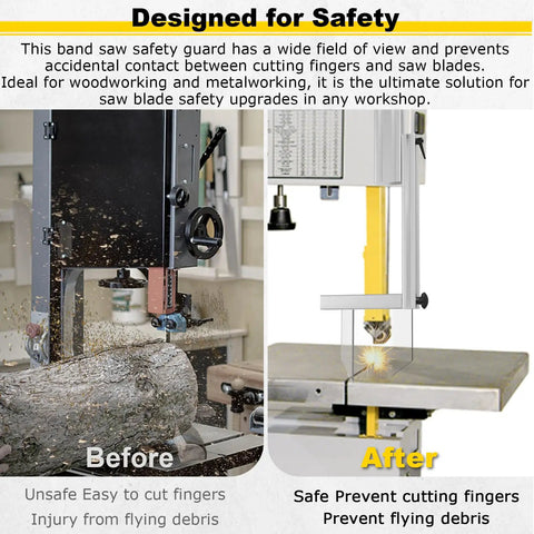Vertical Band Saw Guard Aluminum Alloy No Drilling Required Universal Safety Shield for small and medium saws on wood