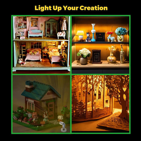Battery Powered Tiny LED Spotlights 4 Pack With Magnetic Base For Artwork Displays Jewelry Showcases No Wires Wireless Lighting