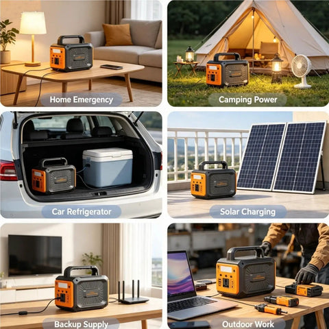 100W Camping Solar Power Station With Built In Bluetooth Speaker for home emergency, car refrigeration, and solar charging.