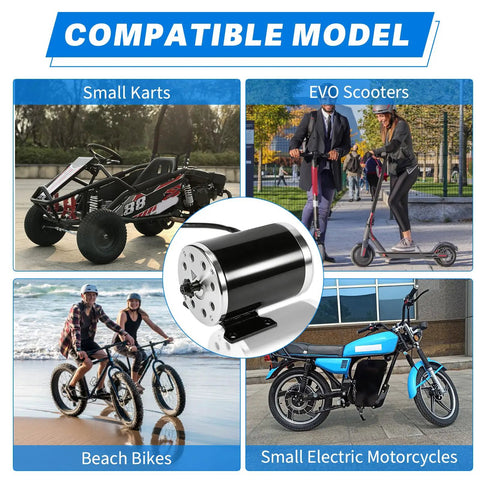 48V Brushed Motor 1000W Power Unit With 9 Tooth Gear for Electric Scooters E Bikes Motorcycles Mini Bikes Go Karts ATVs Drift Trikes and More Beefy Workhorse With Broad Vehicle Compatibility