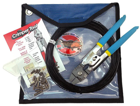 Spearfishing Line Rigging Kit With Crimping Tool Monofilament Line 100 Ft Black 250 Lb Double Copper Sleeves Boat Ready Repair Kit