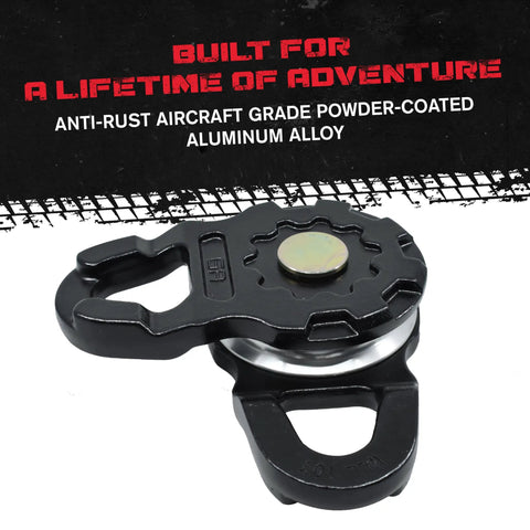 Beast Mode Ultra Snatch Block Pulley 20 Ton Aluminum Winch Rigging For Off Road Recovery Powder-Coated Close-Up