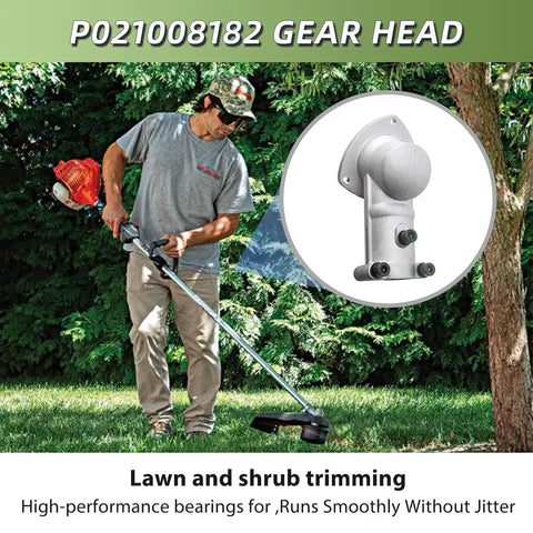 Man using string trimmer with beefed up gearbox head assembly replacement for Echo SRM210 SRM225 SRM225i and Shindaiwa