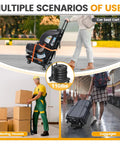 Orzbow car seat dolly with 4 wheels and adjustable handle, black folding travel cart carrying an infant car seat