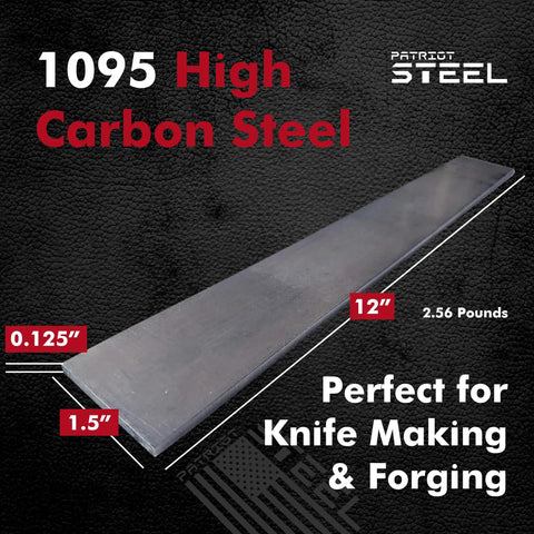 1095 High Carbon Knife Making Steel Blanks 12x1.5x0.125 Ready To Forge Annealed Flat Bars 4 Pack For Knifemakers Pros And Hobbyists USA Milled Forge Supplies, showing single steel flat bar.