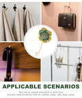Sweet Vintage Flower Wall Hooks That Are Dang Handy For Hanging Coats Keys And Kitchen Towels Without Taking Up Valuable Space Plus The Rustic Design Looks Totally Legit In Any Room - collage of hooks used for towels, bags, and jewelry.
