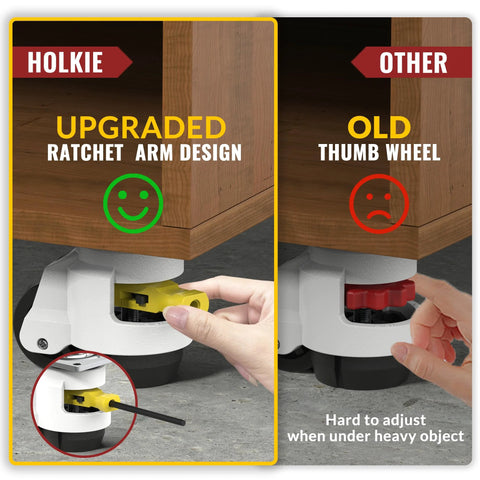 Comparison of Leveling Casters With Ratchet Handle Design vs Old Thumb Wheel for Heavy Duty Industrial Use by TD60