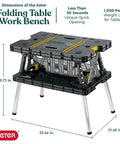 Heavy Duty Folding Workbench With 1,000 Lb Capacity DIY Friendly Portable Shop Table For Garage Woodworking And Outdoor Projects Quick 30 Second Setup 12 Inch Adjustable Clamps Sturdy And Ready When You Are