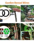 All In One Bonsai Tool Kit For Beginners With 20 Pcs Gardening Set Including 262 Feet Bonsai Wire 29.5 Inch By 29.5 Inch Plant Repotting Mat Leather Bag Bonsai Scissors Pruning Shears Leaf Cutters Shovel Rake Brush Gifts For Women, black bonsai wire coils