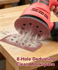 Solid 100 Pcs 5 Inch Sanding Discs With Hook And Loop Backing For Random Orbital Sanders, Premium 8 Hole Aluminum Oxide 80 Grit Sandpaper in use.
