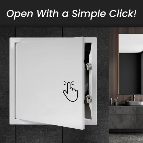 Heavy Duty Galvanized Steel Access Panel For Drywall Ceilings White Wall Cover With Slick Single Hand Latch open with a click