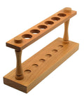 Pro Grade Wooden Test Tube Rack Holds Six Tubes Up To 22 Mm, 9.75 Inch Wide Vertical Lab Stand With Premium Polished Wood Construction