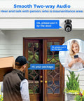All In One Wireless Security Camera System With 15 Inch LCD Monitor, two-way audio demonstration at a house entrance