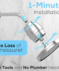 High Output Shower Filter Capsule For Sensitive Skin And Dry Scalp, Filters Chlorine And Impurities, Softens Hard Water, Chrome Finish