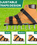 2 Pairs Lawn Aerator Shoes With Adaptable Straps Heavy Duty Spiked Sandals with adjustable straps for lawn aeration