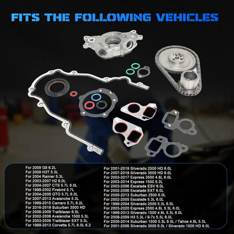 Timing Chain Kit With M295 Oil Pump And Gasket For G8 H2 CTS Escalade ESV Avalanche and Silverado engines
