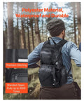 Rear view of Hydration Backpack With 2L Water Bladder, 25L Large Capacity Daypack in action, showing waterproof polyester material and stitching