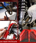 Industrial Grade 30 Piece Hex Key Allen Wrench Set for Auto Bike Furniture and Machinery Repairs in use on bicycles.