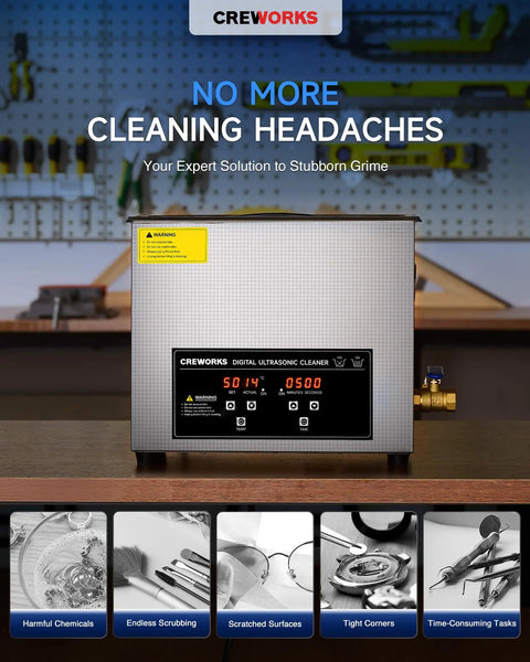 Pro Grade Ultrasonic Cleaner With Heater And Timer, 6L 1.6 Gallon Digital Sonic Cleaning Machine, 180W Stainless Steel