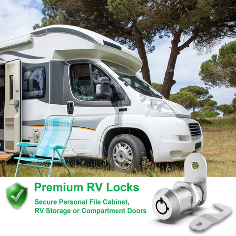 Five Eighth Inch Tubular Cam Lock with Keys, Keyed Alike Hook Cam Toolbox Lock Fits Tool Boxes, Mailboxes, File Cabinets, Drawers, RV Storage Cabinets, Zinc Alloy Built Tough, Waterproof and Rust Resistant Lock