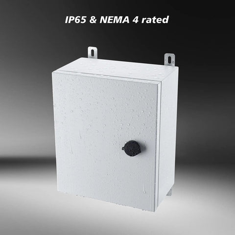 IP65 Weatherproof Metal Wall Mount Enclosure Box For Electrical Controls And Components Built Tough Heavy Duty Steel Cabinet With Mounting Plate And Wall Bracket 12 X 10 X 6 Inches NEMA 4 Rated For Indoor Outdoor Use