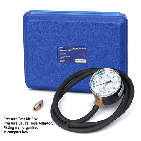 MEASUREMAN natural gas or LP gas manifold pressure test kit with 40-inch hose and gauge in blue case