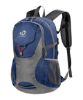 Ultralight 30L Packable Hiking Backpack For Women And Men Foldable Travel Daypack, blue color, water-resistant nylon material.