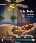 Child sleeping under Farmhouse 52 Inch Ceiling Fan With Lights And Remote Control, Rustic Barnwood Blades, Industrial Cage Light.