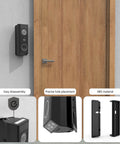 Adjustable 0 To 35 Degree Doorbell Angle Mount For Eufy Security Video Doorbell E340 Battery Powered Tilt Bracket installed on door.