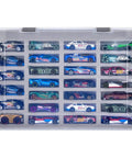 Hot Wheels Display Case Holds 27 Cars, Portable Toy Organizer With Four Groove Slots, Clear See Through Storage Box For Collectors