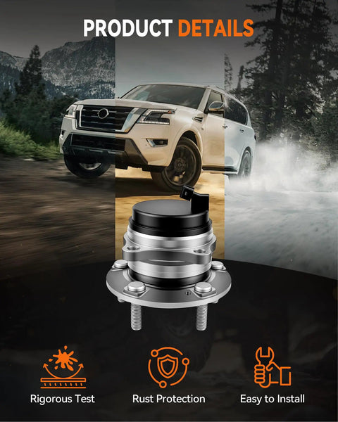 Automobile near wheel hub with text highlights for 512326 Rear Wheel Bearing Hub Assembly Fits Hyundai Santa Fe 2007-2020