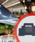 Ultra Slim Din Rail Power Supply 12 Volt 2.5 Amp 30 Watt shown installed in various lighting environments with LED light solutions.