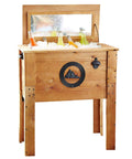 Rustic Outdoor Beverage Cooler for Patio 45 Quart Insulated with Easy Carry Handles Drainage Spout and Bottle Opener